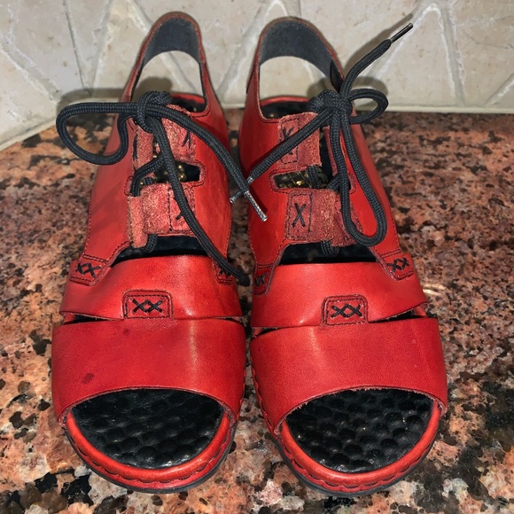 rieker red sandals